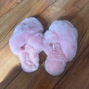 Pink fuzzy house shoes!